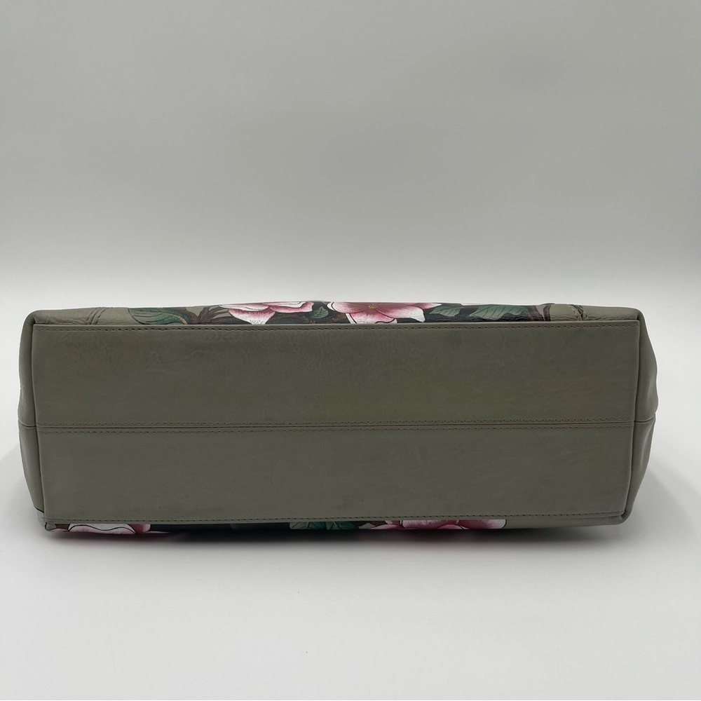 Anuschka Garden Panther Hand-Painted Leather Hobo Purse Dual Zip New - Picture 3 of 13